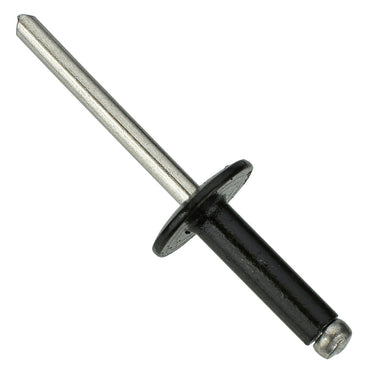 Black Aluminum Grille & Fascia Pop Mandrel Rivet Retainer - 3/16" Dia. - 25 Pack