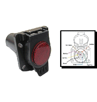 7 Way RV Trailer Blade Connector Socket With Reflector Dust Cover