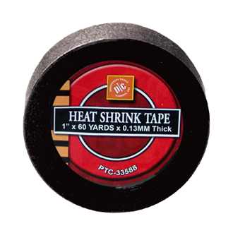 Black Heat Shrink Tape 1" x 180' (60 Yards) x .13 MM