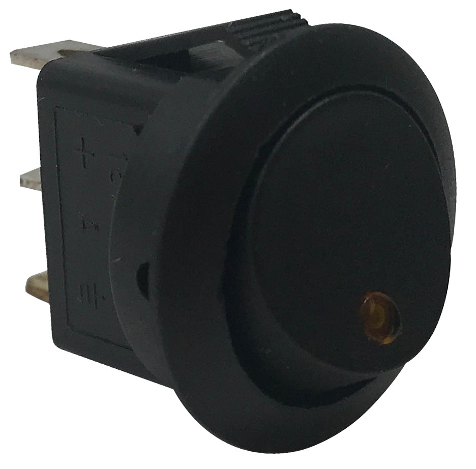 Amber Round LED Light Rocker Switch ON / OFF SPST - 20 Amps @ 12 Volt