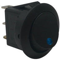Blue Round LED Light Rocker Switch ON / OFF SPST - 20 Amps @ 12 Volt