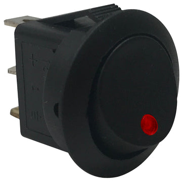 Red Round LED Light Rocker Switch ON / OFF SPST - 20 Amps @ 12 Volt