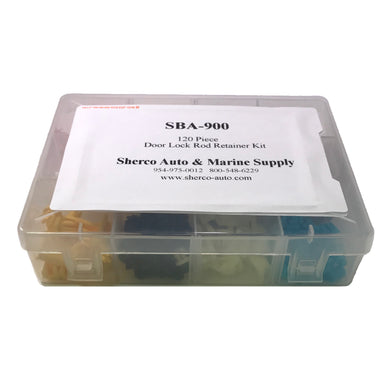 120 Piece Nylon Door Lock Rod End Clip Retainer Assortment Kit