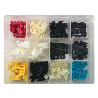 120 Piece Nylon Door Lock Rod End Clip Retainer Assortment Kit
