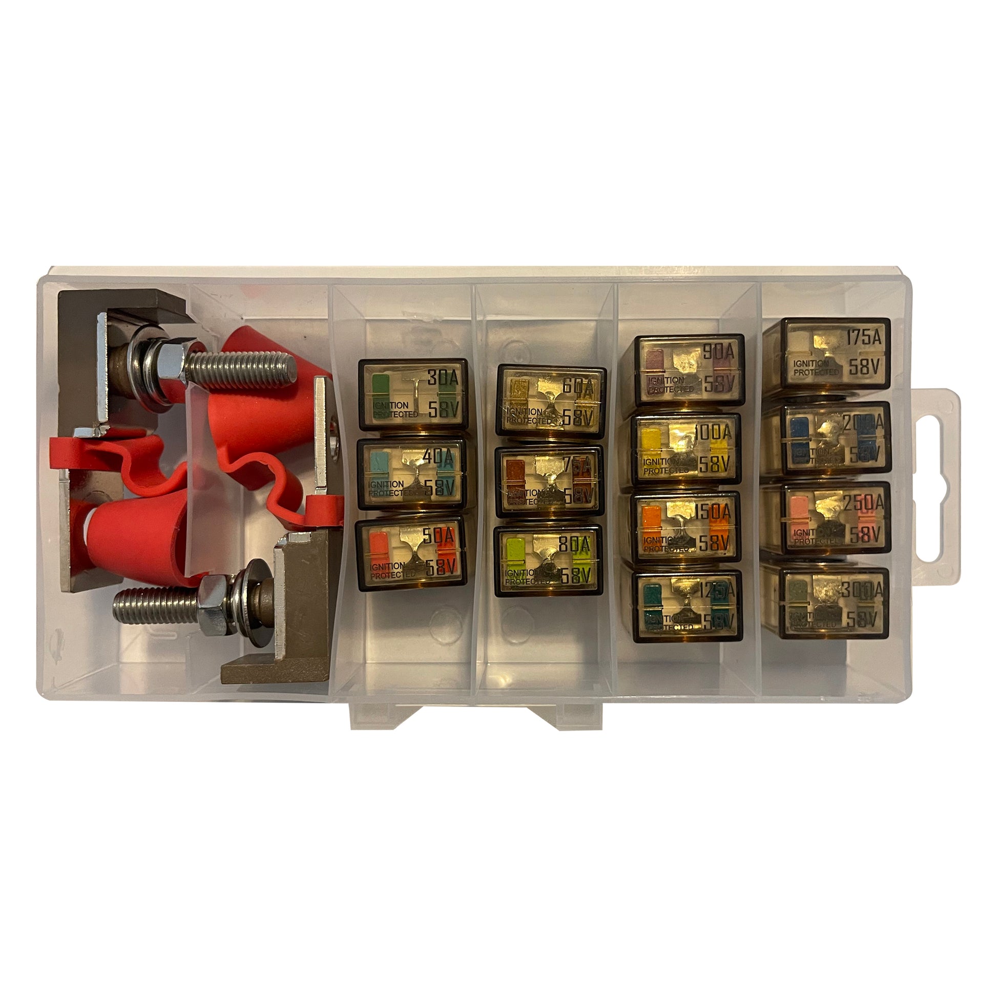 MRBF Marine Rated Battery Fuse & Block 30 to 300 Amp Kit - 16 Pieces
