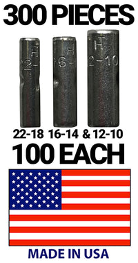 Non-Insulated Butt Connector Assortment Kit 22-10 Gauge - 300 Pieces