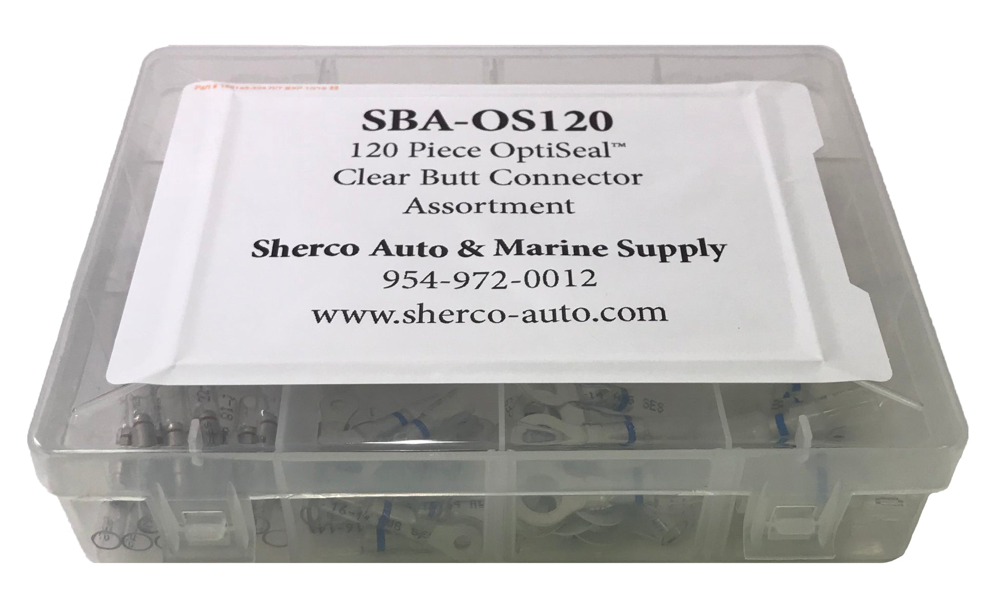 120 Piece Optiseal Clear Heat Shrink & Crimp Wire Terminal Connector Assortment Kit