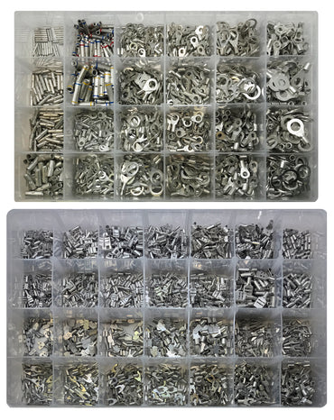 Master Non-Insulated Wire Terminal Connector Assortment Kit - 2600 Pieces