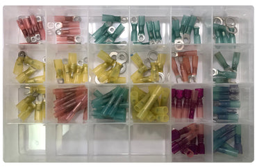 115 Piece Heat Shrink & Crimp Wire Terminal Connector Assortment Kit