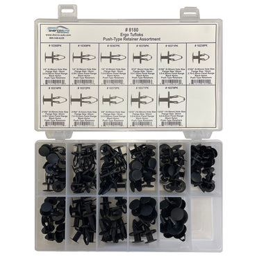 110 Piece Ergo Tufloks Retainer Assortment Kit - 11 Different Sizes