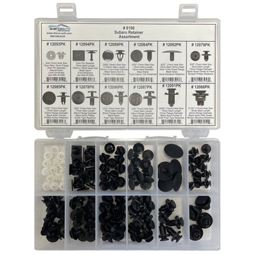 126 Piece Subaru Retainer Doors Fenders & Rocker Moldings Assortment Kit