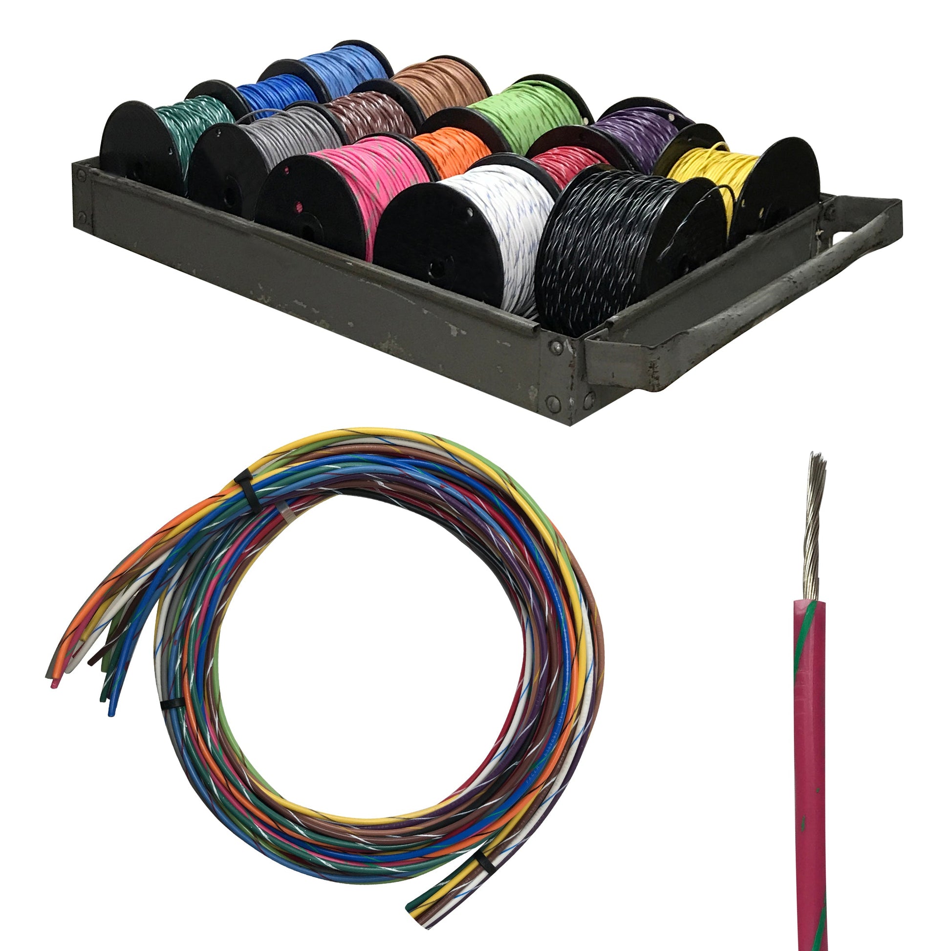 Primary Tracer Marine Tinned Copper 14 Gauge x 500 FT Spool - Black Wire & Yellow Stripe - USA