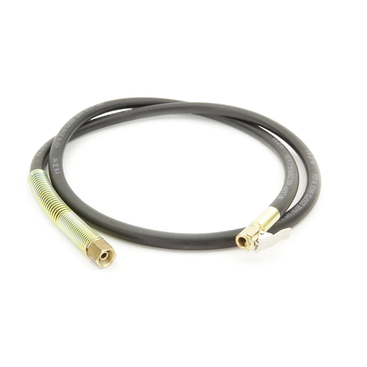54" Inflator Hose Assembly With Spring Guard (Open Coupling & 1/4" Female NPT Swivel)