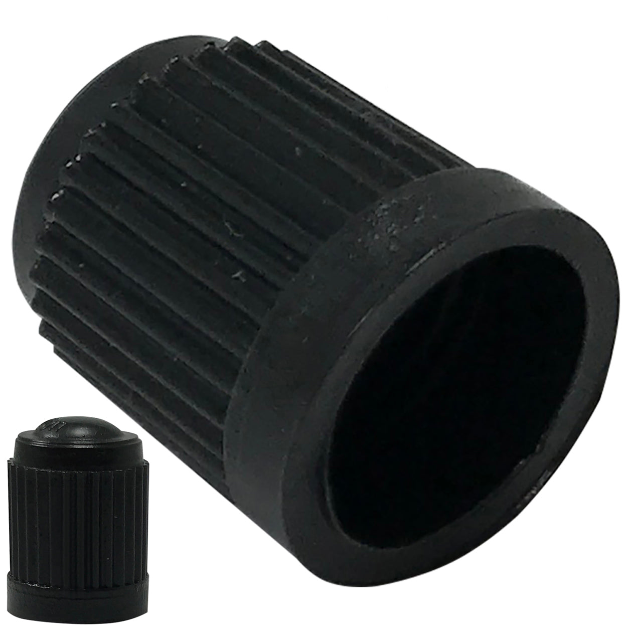 100 Pack Black Plastic Tire Valve Cap