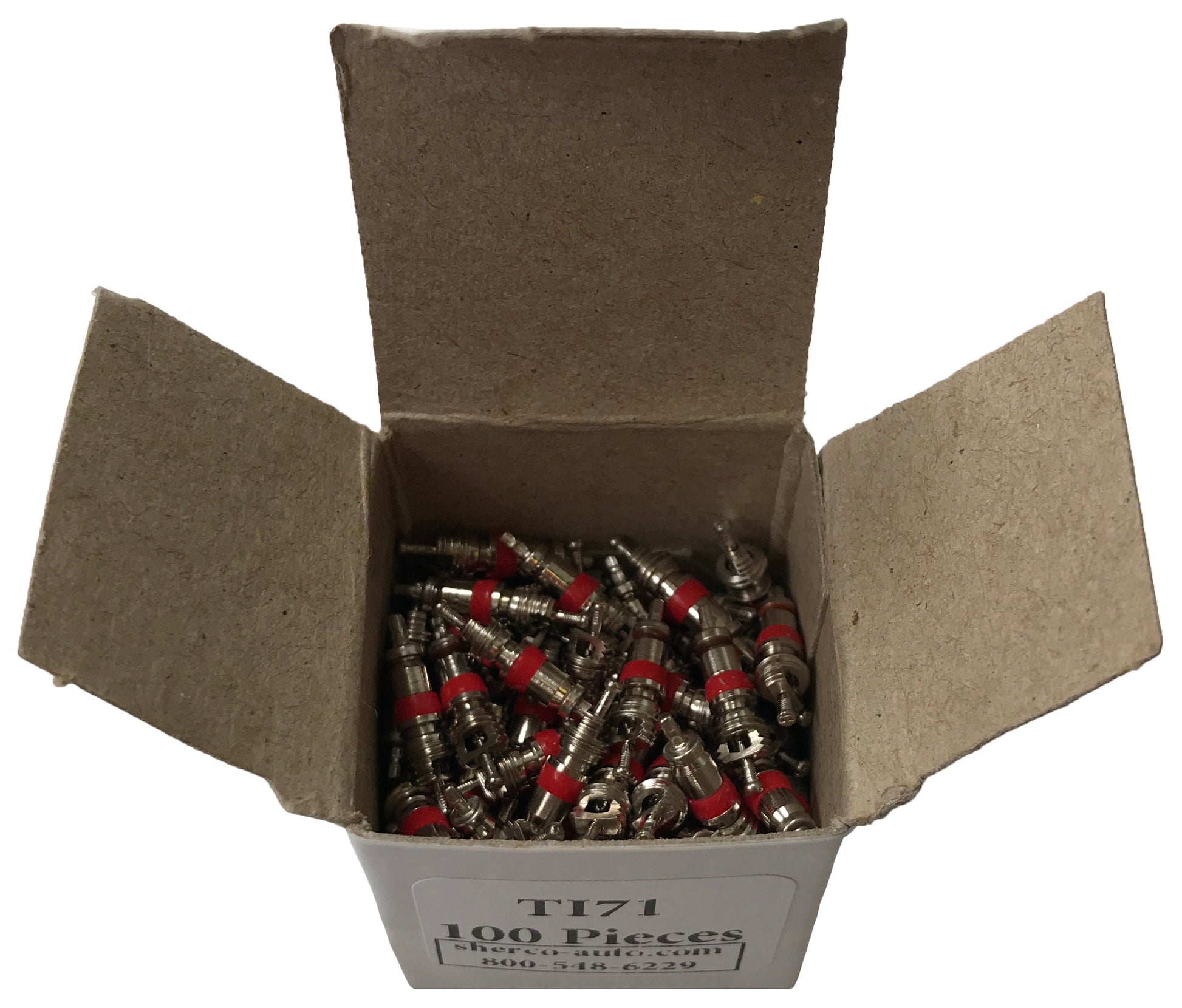 Replacement Standard High Heat Schrader Tire Valve Core with Red Band - 100 Pieces