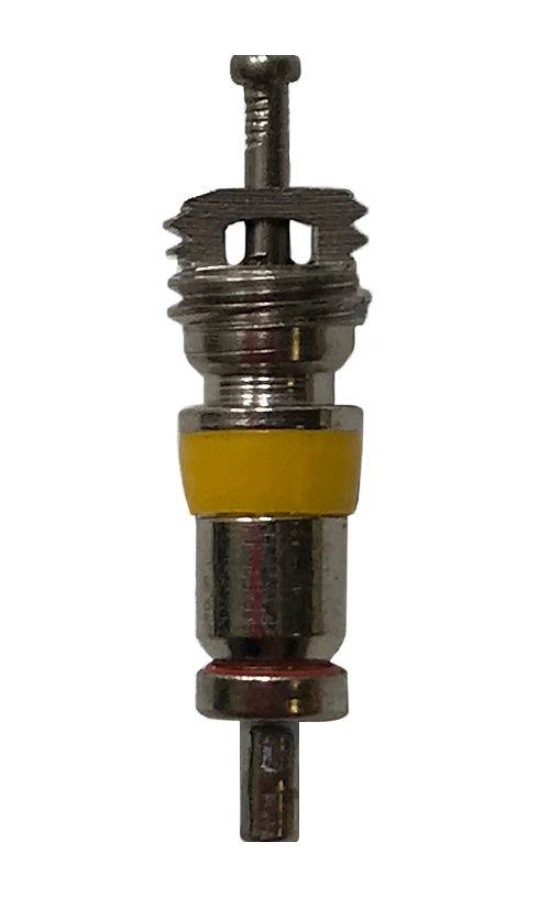Replacement TPMS Nickel Plated Tire Valve Cores with Yellow Band - 100 Pieces