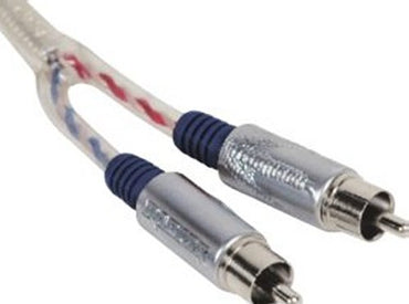 6' Ft Blue RCA Cable 2-channel Audio Cable Twisted Pair w/ Foil Shield T-REX