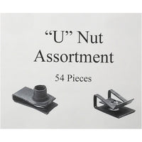 54 Piece Black Phosphate Finish U Nut Speed Nut U Clip GM Assortment Kit