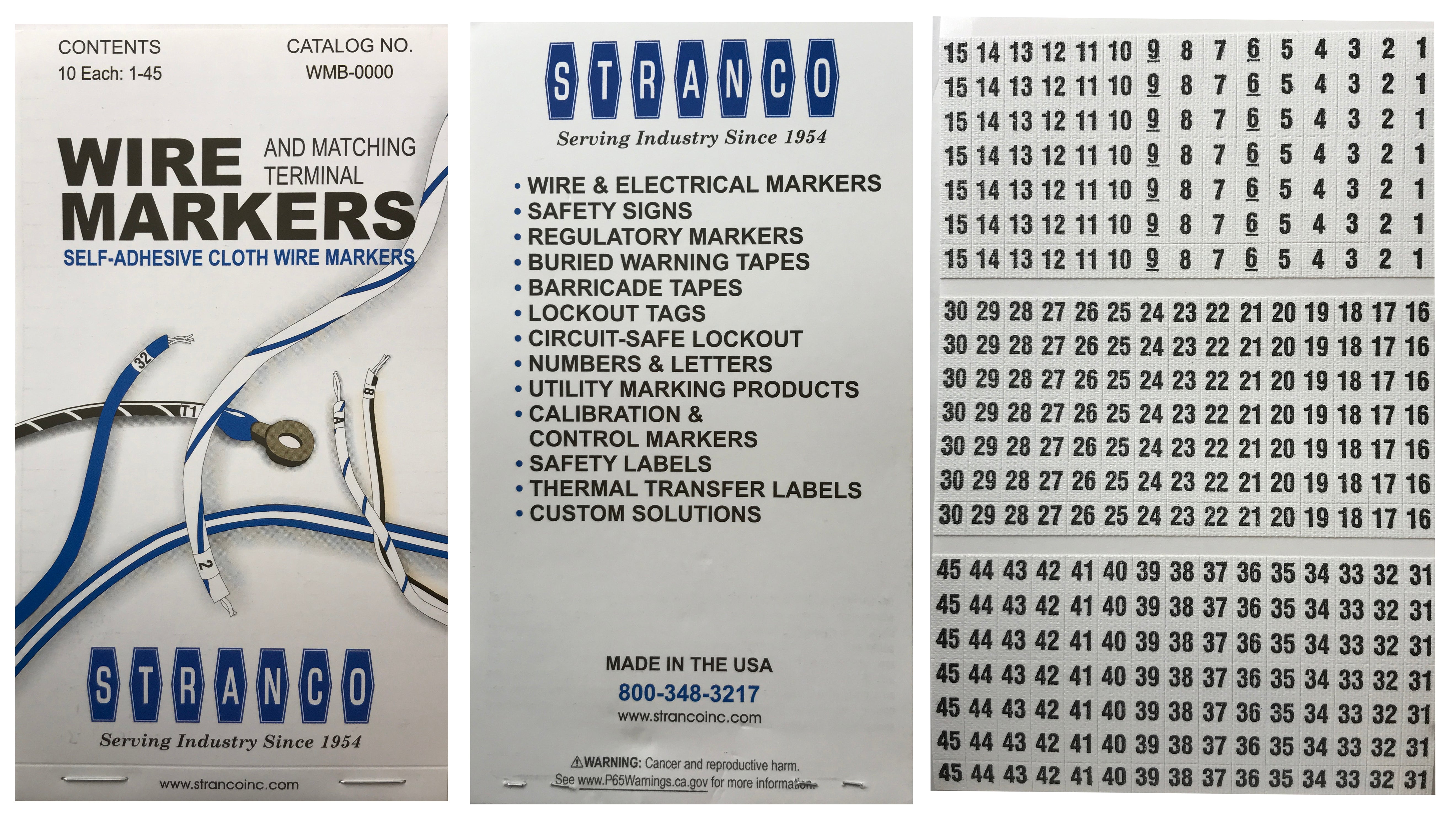 450-Piece Wire Marker Book - Vinyl Cloth Labels, No. 0-45 – Sherco-Auto.com