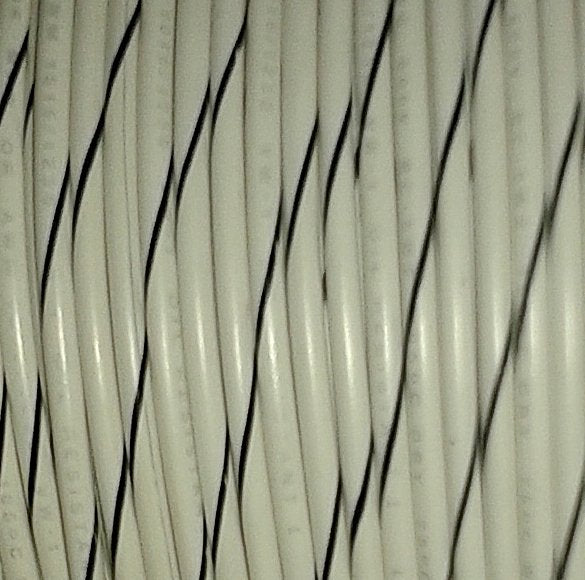 Primary Tracer Marine Tinned Copper 22 Gauge x 25 FT Coil - White Wire & Black Stripe - USA