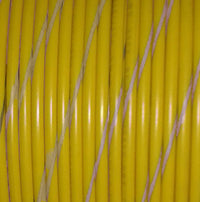Primary Tracer Marine Tinned Copper 22 Gauge x 25 FT Coil - Yellow Wire & White Stripe - USA