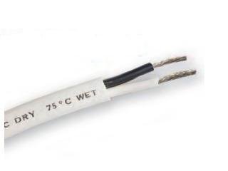 10/2 Black/White 100 ft, Boat Cable, White jacket, Tinned Wire