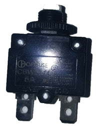 Miniature Line Voltage Circuit Breakers Push to Reset - Panel Mounted Design - 5 Amp