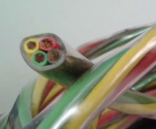 14/4 CLEAR JACKET  ROUND TRAILER WIRE YL/ RD/ GN/ BR, 50 ft.