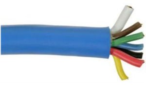5-12 ga, 1-10 ga, 1-8 ga BLUE JACKET ROUND  TRAILER WIRE, 46 ft. (for elect Antiskid)