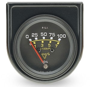 Equus Mechanical Oil Pressure Gauge 2"diam 0-100 Psi Black Bezel