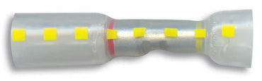 Hydralink Clear Heat Shrink & Crimp 2-1 In-Line Butt Connector 12-10 Gauge Yellow Dash - 50 Pack