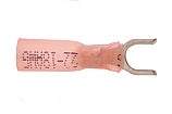 Heat Shrink & Crimp Red Spade Terminal 22-18 Gauge #8 Stud - 100 Pack