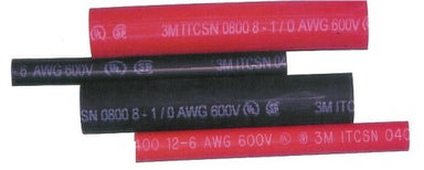 12 Piece 6 Inch Heavy Wall Heat Shrink Red and Black Tubing