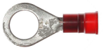 Vinyl Insulated Red Ring Terminal 8 Gauge 1/2 Stud - 100 Pack