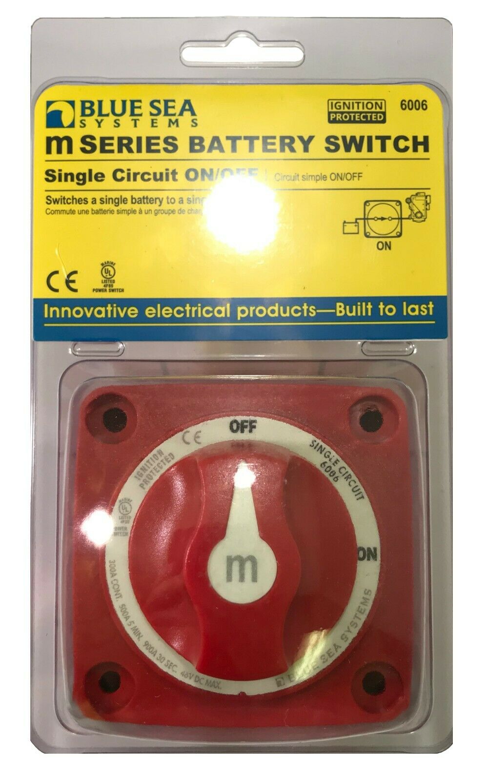 12V Cut Battery Switch M Series 6006, Marine 48V 300A Power Battery Power Off Switch Marine Battery Switch