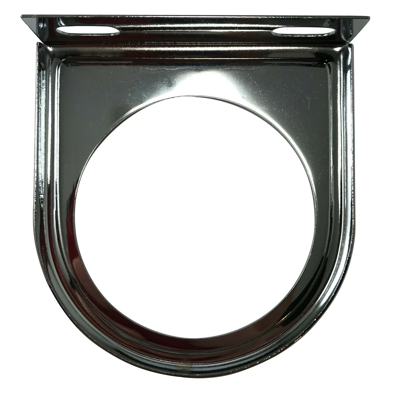 Universal Chrome Under Dash Single Gauge Mounting Panel 2-1/16 Inch Hole