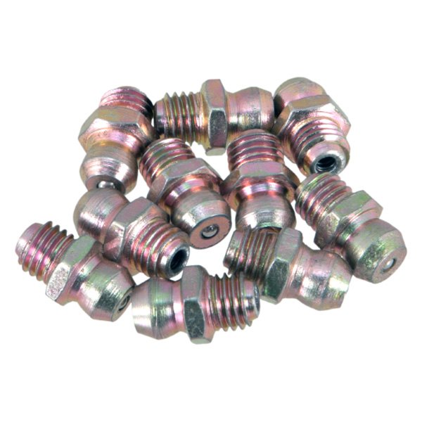 Short Straight Grease Fitting - 1/4" x -28 SAE - 10 Pack