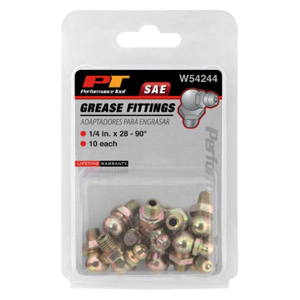 Short 90 Degree Grease Fitting - 1/4" x -28 SAE - 10 Pack