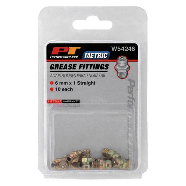 Straight Grease Fitting - 6 MM x 1 Metric - 10 Pack