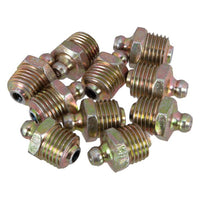 Straight Grease Fitting - 1/4" NPT - 10 Pack