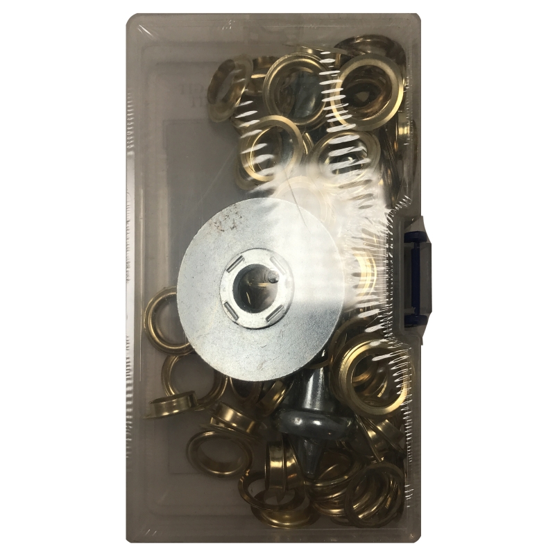 103 1/2" Grommet Brass Coated & Punch Tool Installation Repair Assortment Kit 