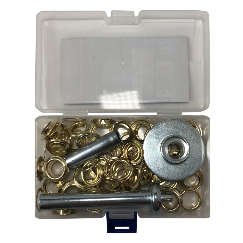 103 Piece 1/2 Grommet Brass Coated & Punch Tool Installation Repair  Assortment Kit