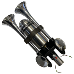 Dual Trumpet Air Horn Compressor Kit - 105 DB 12V