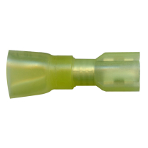 Heat Shrink & Crimp Yellow Fully Insulated Female Quick Disconnect 12-10 Gauge .250 Tab - 10 Pack