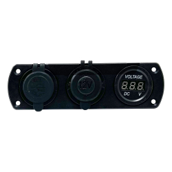 USB Car Charger Voltage Meter & Cigarette Lighter Control Panel - 6" x 1-3/4 x 2