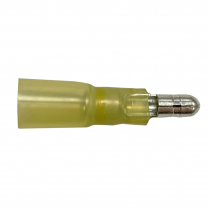 Heat Shrink & Crimp Yellow Male Bullet Connector 12-10 Gauge .195 Tab - 100 Pack