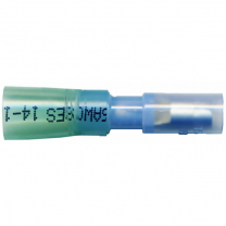 Heat Shrink & Crimp Blue Female Bullet Connector 16-14 Gauge .156 Tab - 10 Pack
