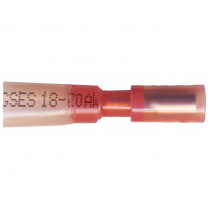 Heat Shrink & Crimp Red Female Bullet Connector 22-18 Gauge .157 Tab - 100 Pack