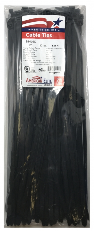 Black 12" Inch Nylon Heavy Duty Cable Wire Wrap Zip Ties 120 LBS USA MADE 500 