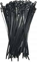 Mounting Hole Black 7" Inch Cable Ties 50 lbs - 100 Pack